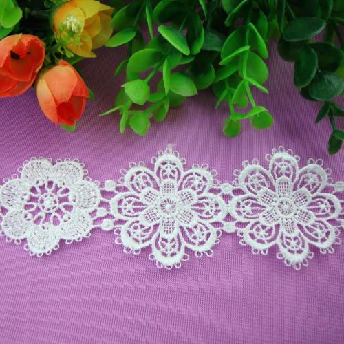 Water-Soluble Embroidery 4.8cm Polyester Flower Bar Code Lace
