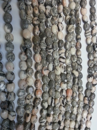 Natural Stone Egg Shape Ornament， Zebra Stone， Bracelet， Necklace， Semi-Finished Product Accessories