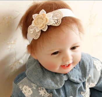 蕾丝毛线花朵女婴儿童发带头花发饰品公主宝宝