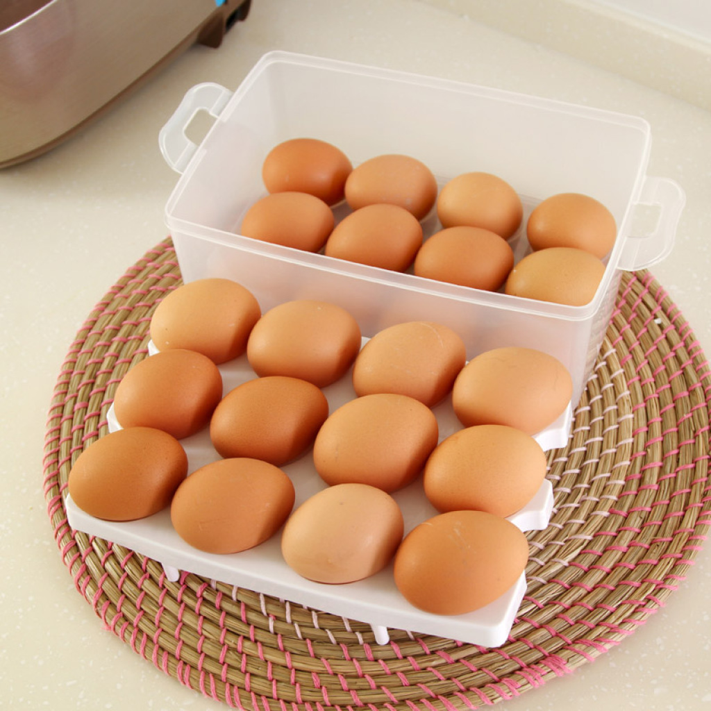 冰箱隔层置物架 多功能鸡蛋盒 滚蛋式鸡蛋盒 冰箱用品 创意产品-阿里巴巴