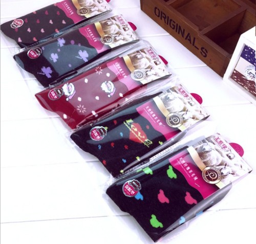 autumn and winter mid-calf women‘s socks individually packaged gifts cold-proof warm women‘s socks