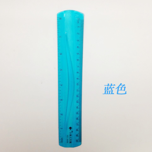 little fish 9026/20cm soft straightedge not easy to break colorful blue ruler