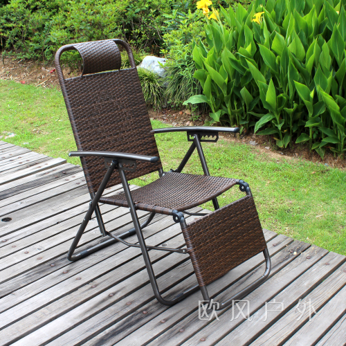recliner folding lunch break bed rattan chair lounge chair double-sided rattan ikea beach chair lazy chair home balcony
