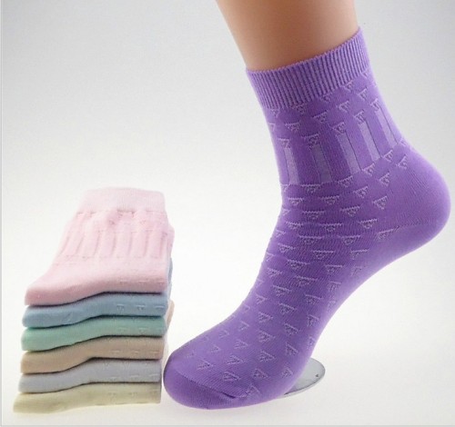 cotton socks autumn and winter medium thick casual socks new triangle women‘s mid-calf socks