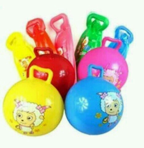 25cm pvc inflatable handle toy ball