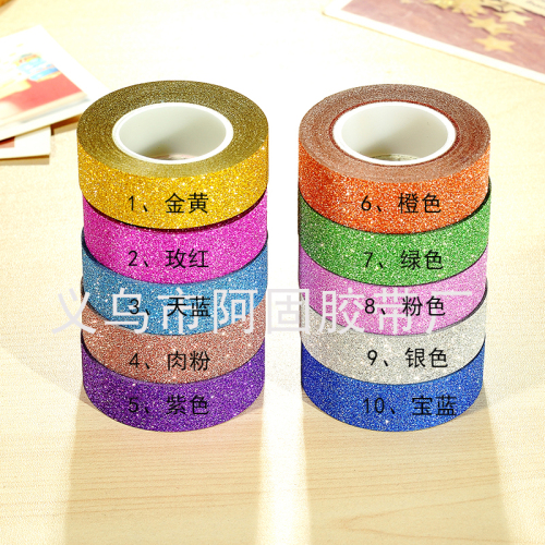 ten-color new glitter powder tape decorative flash sticker