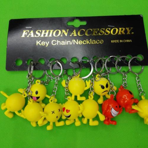 supply customized vinyl cartoon key chain buckle vinyl smiley face plastic toy small gifts welcome to order.