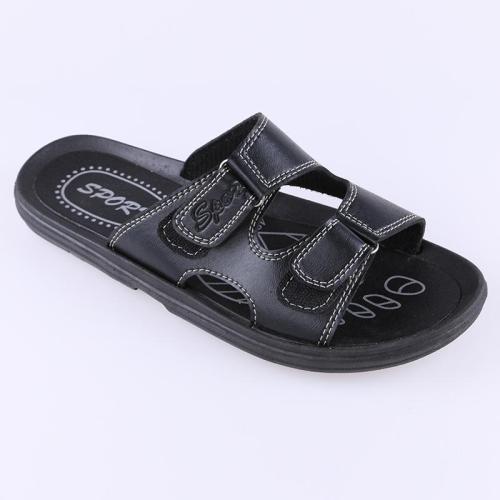 summer men‘s leather slippers non-slip platform slippers casual beach shoes