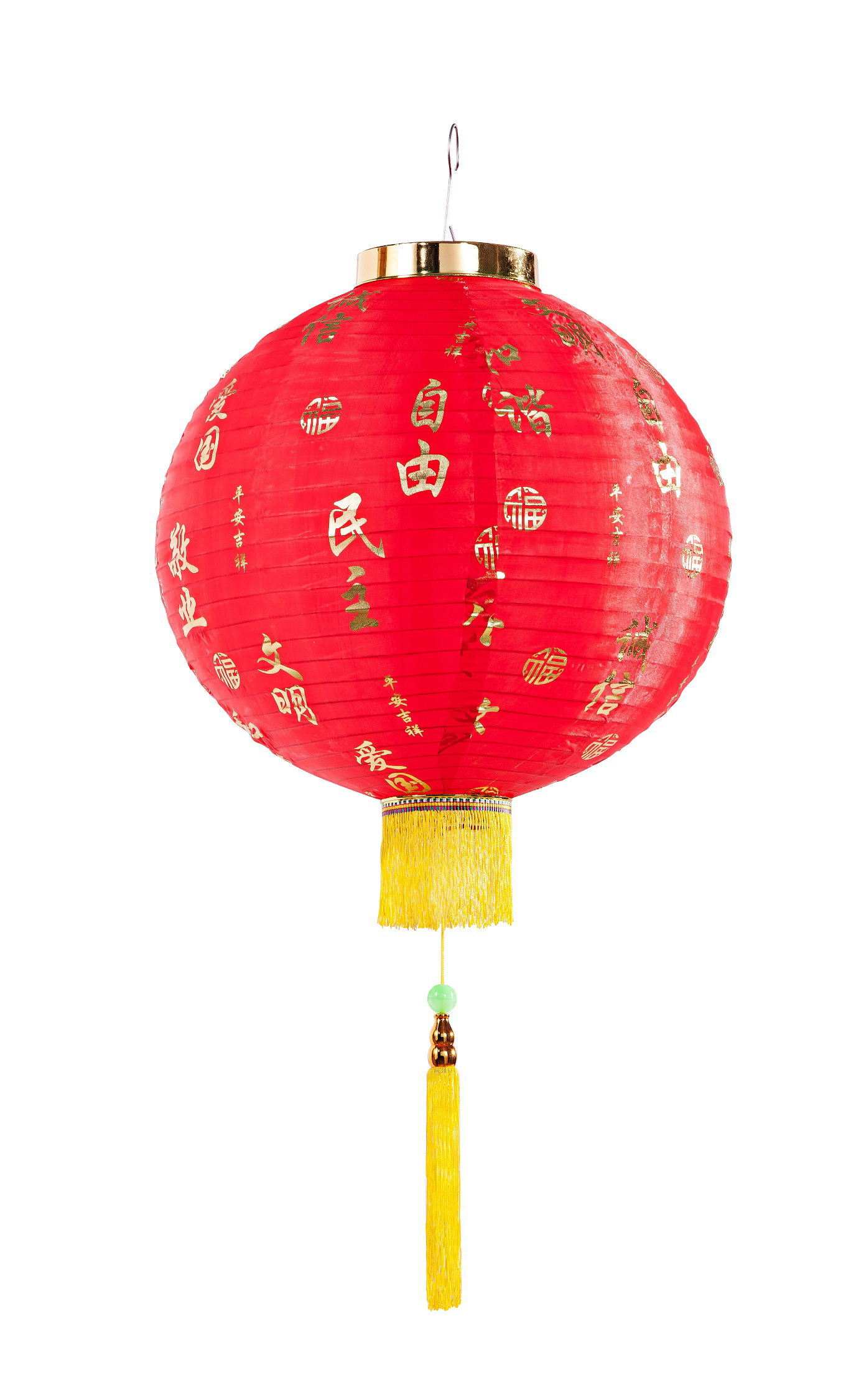 中国梦钢丝灯笼新款绸布园形灯