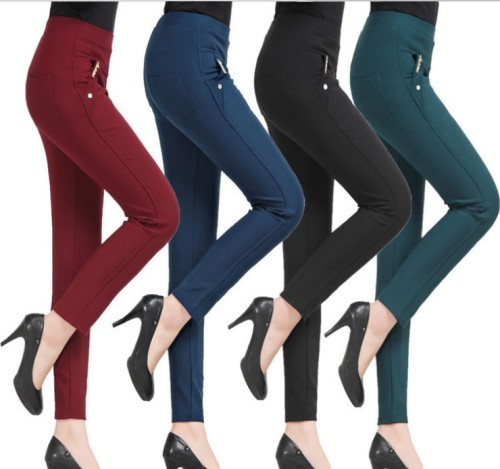 middle-aged and elderly women‘s pants mom pants high waist stretch fashion tapered casual pants long pants