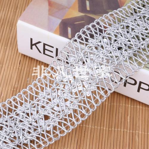 gold and silver silk sequined lace woven belt crafts clothing accessories