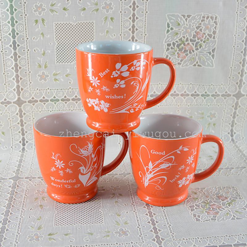色釉陶瓷杯 陶瓷广告杯 库存杯子 水杯