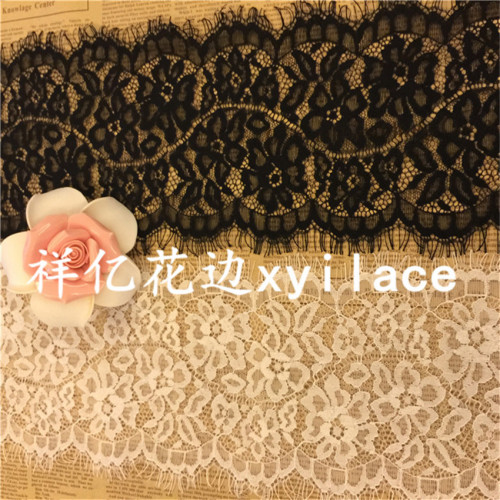 factory direct sales eyelash lace fabric clothing accessories in stock supply