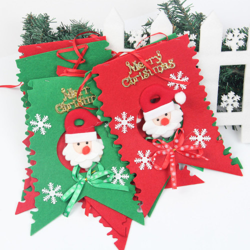 christmas wave flag bunting christmas decorations venue decoration props with bells