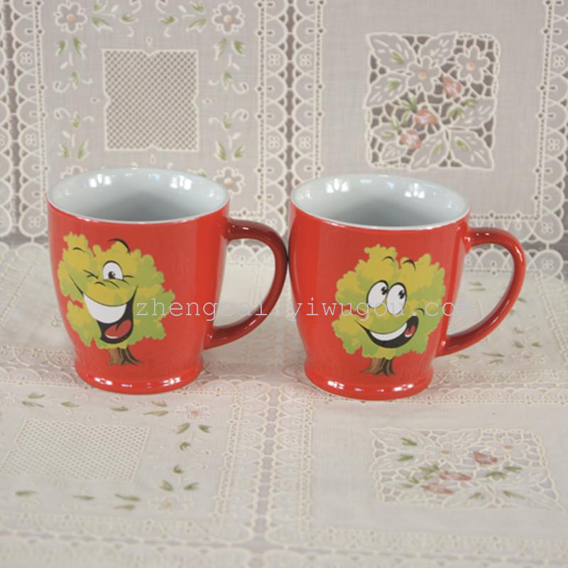 陶瓷咖啡杯 色釉陶瓷杯 广告促销订做杯 卡通杯