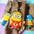 PVC rubber cartoon cute little yellow people soft luggage tag luggage tag
