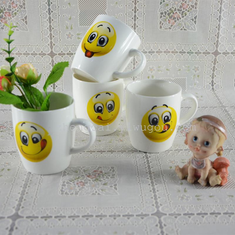 陶瓷杯  笑脸卡通杯  广告促销杯 库存杯