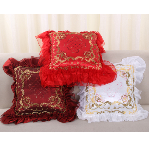 stall goods hundreds of millions of wooden ear embroidered pillowcase bedside cushion waist pillow sofa cushion back seat cushion without core