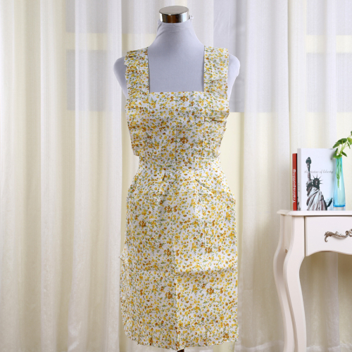 Stall Goods 100 Million Broken Small Flower Korean Style apron Stain-Resistant Princess Apron Home Apron