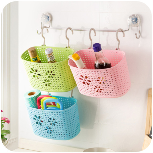multi-purpose plastic rattan hanging basket draining hanging basket bathroom toilet multi-layer storage basket medium