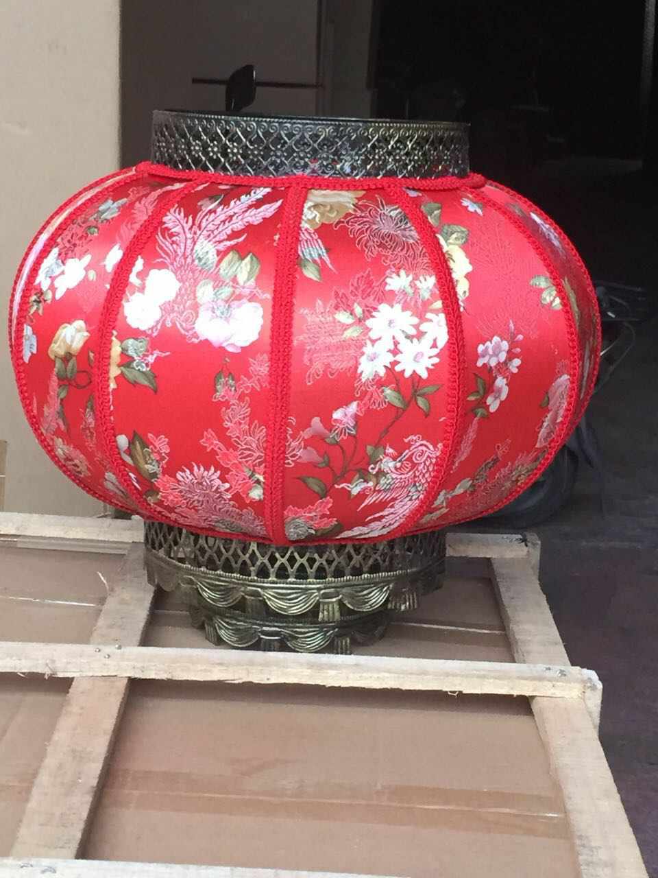 凤图仿羊皮走马灯360度旋转 可装灯泡装饰家用灯笼大吉大利