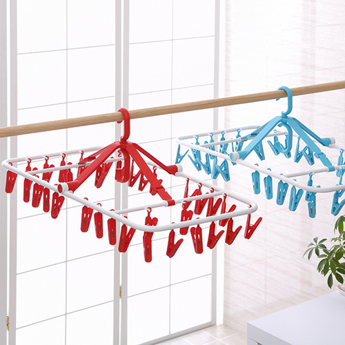 Folding Drying Socks Clip Plastic Windproof Drying Rack Underwear Socks Drying Rack 32 Clips