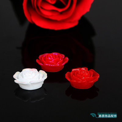Imitation coral flower earrings earrings accessories rose flower jewelry flower material resin