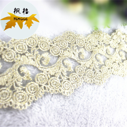 factory direct sales exquisite flower rattan gold thread bilateral lace accessories diy accessories