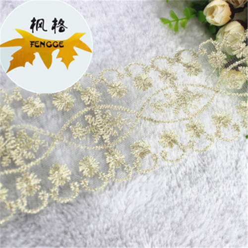 factory direct sales exquisite bilateral gold thread material lace diy accessories