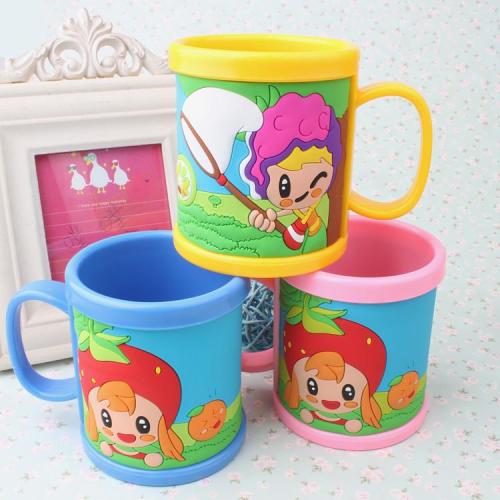 kd plastic three-dimensional pvc soft rubber plastic cartoon mug can be customized for children toothbrush cup