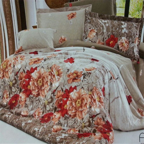 thickened brushed four-piece cotton active printed autumn and winter pure cotton bed sheet