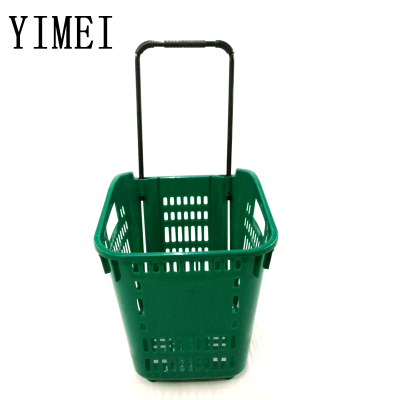 Supermarket shopping basket plastic rod type shopping cart shopping basket with a round to buy food