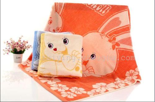 Factory Direct Multi-Layer Cartoon Little White Rabbit Blanket Children‘s Gauze Bath Towel Baby Towel Blanket 