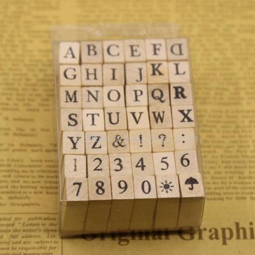 Children Wooden Stamp Wooden Seal 26 Letters Wood Seal