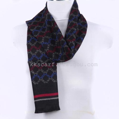 winter new men‘s scarf korean business casual british plaid scarf
