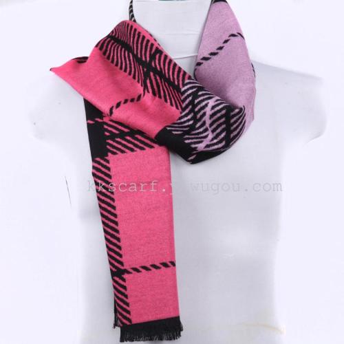 autumn and winter color matching men‘s scarf british lattice business casual thickening scarf warm