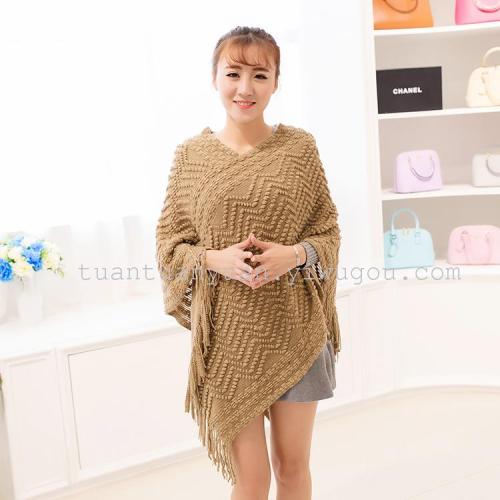 new shawl casual pullover women‘s sweater coat cotton wholesale knitted fashion pullover cloak