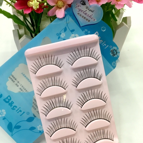 factory direct sales 5 pairs of blister false eyelashes 008 natural thick lengthened nude makeup fake