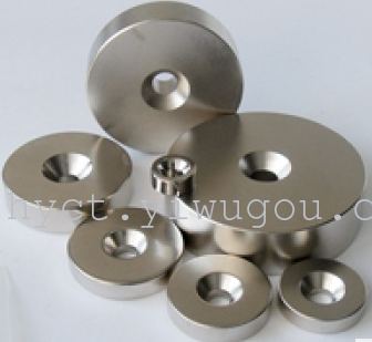 Manufacturer direct sales magnetic steel ndfeb countersunk hole magnet 25*4.8mm nickel plating
