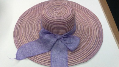 Cotton flower large cap visor fashion hat hat ribbon stripes.