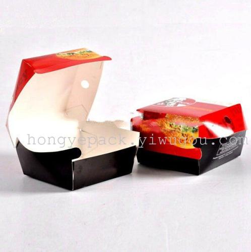 Customized Hamburger Packaging Box with Various Sizes and Patterns Hamburger Box