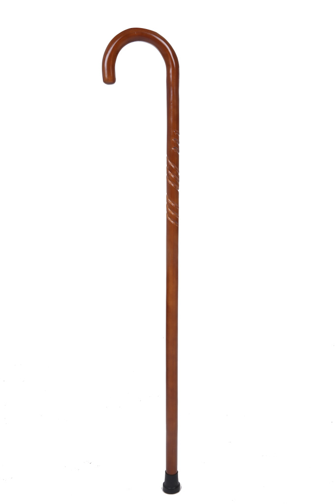 立人 欧式弯头 实木伞拐 老人拐杖 助行器 登山徒步杖