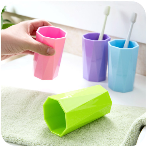 Multifunctional Octagonal Gargle Cup Thick Plastic Brushing Washing Cup Toothbrush Cup Water Cup