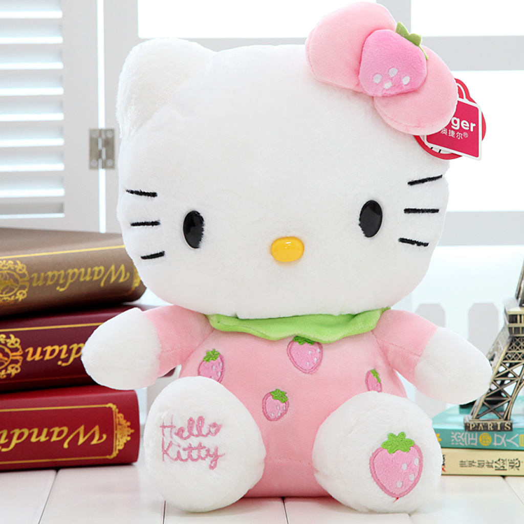 正版hellokitty水果凯蒂猫公仔毛绒玩具kt猫抱枕