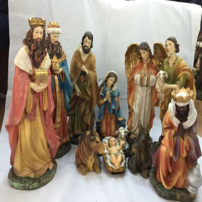 The Catholic Holy art holy Christmas ornaments and a manger Saint infant Kings