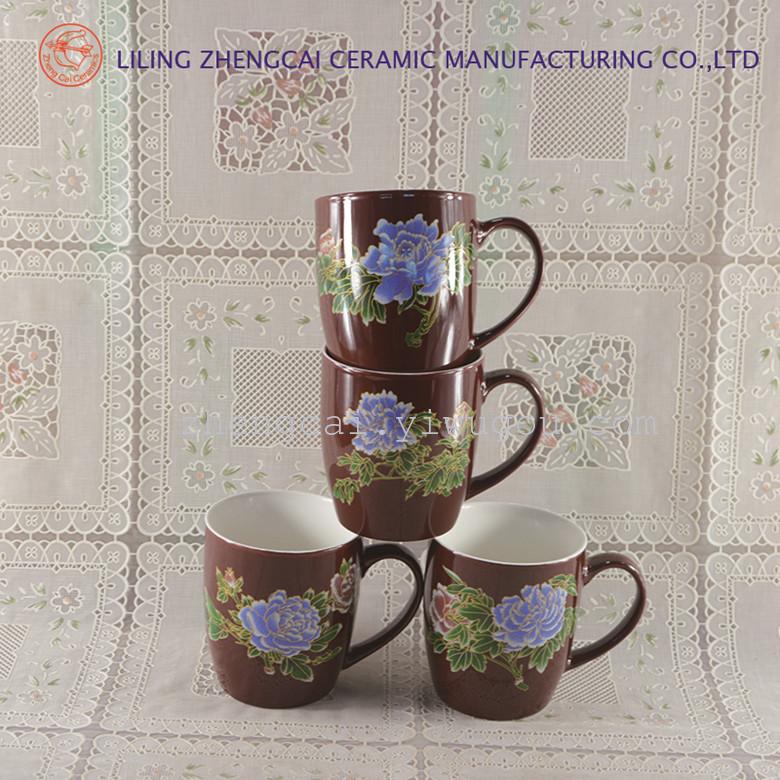 烤花杯 陶瓷杯 咖啡杯 色釉杯