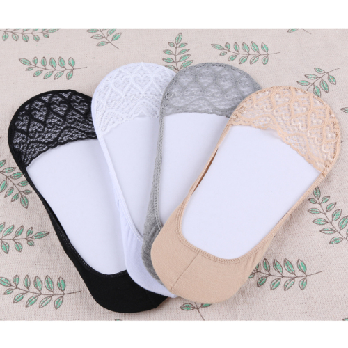 solid color hollow embroidered surface boat socks women‘s ultra-thin invisible socks short socks short stockings cotton socks