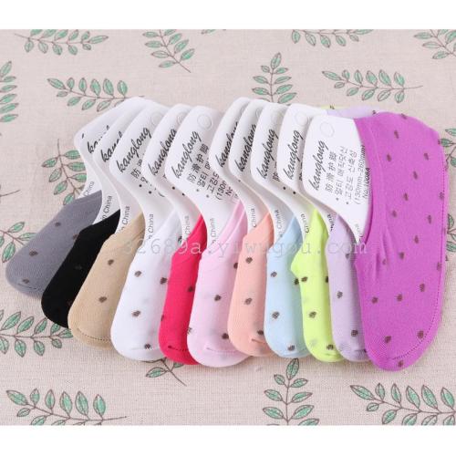 candy color printed women‘s socks cotton invisible boat socks thin single-layer shoes socks boat socks