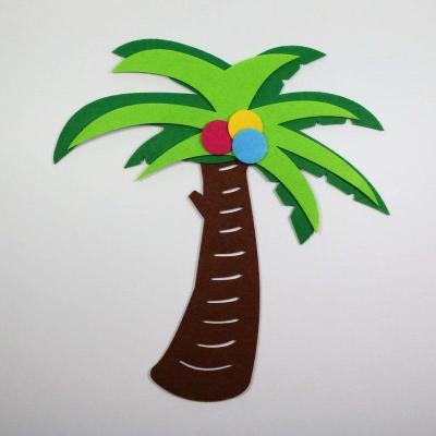 Non-woven creative 3D coconut tree stickers stickers bedroom stereo kindergarten
