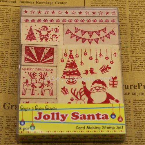 factory direct cartoon christmas series wooden seal wooden seal wood seal